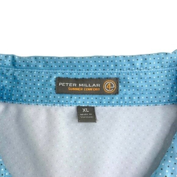 Peter Millar Summer Comfort Blue Short Sleeve Polo - Picture 3 of 5